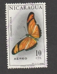 Stamps : America : Nicaragua :  Mariposa Colaenis julia