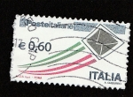 Stamps Italy -  sobre seguido por estela tricolor