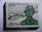 Sellos de Europa - Italia -  Centenario Corpo  Degu Alpini 1872-1972- Cuerpo Alpino