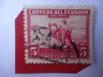 Stamps Ecuador -  Seguro Social del Campesino - Casa de Correo de Guayaquil - Trabajadores -Impuesto Obligatorio.