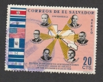 Sellos de America - El Salvador -  Reunión presidentes centroamericanos y de Estados Unidos