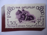 Stamps Egypt -  Juegos Olímpicos de Verano 1960-Roma 1960-Carrera de Ostáculos -Equitación.