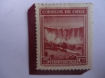 Stamps Chile -  Salto de Lajas - Cascada -Paisajes del pais