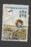 Stamps China -  Campesina con espigas
