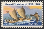 Sellos de America - Estados Unidos -  1526 - 25 Anivº del estado de Hawaii en la Unión