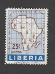 Stamps Liberia -  Mapa de Africa