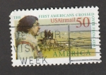 Stamps United States -  Los primeros americanos cruzaron desde Asia