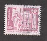 Stamps Germany -  Plaza Lenín en Berlín