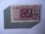 Sellos de Europa - Italia -  Pacchi-Sul Bollettino-1a. Parte -trieste-Zona A- Sello Posthorn-Serie:Sellos de Paquetes-Cornetas de