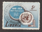 Stamps Liberia -  10Aniv. de la ley de derechos humanos
