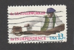 Stamps United States -  Trabajador en cuero