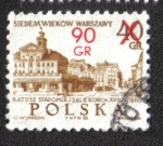 Stamps Poland -  700 aniversario de Varsovia, antiguo ayuntamiento, siglo XVIII.