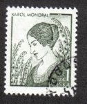Stamps Poland -  Artes gráficas polacas modernas, esposa del artista, por Karol Mondral
