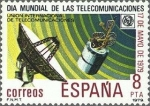 Sellos de Europa - Espa�a -  2523 - Día mundial de las telecomunicaciones - Satélite y estación terrrestre