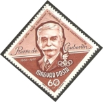 Stamps Hungary -  1578 - Centº del nacimiento del Barón Pierre de Coubertin