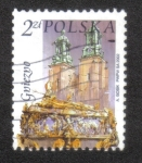 Stamps Poland -  Monumentos de la ciudad polaca, Catedral, ataúd de San Adalberto, Gniezno