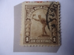 Stamps Costa Rica -  Juan Santamaría (1831-1856)-Héroe Nacional - Escultura del francés Aristide Croisy
