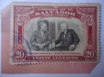 Stamps : America : El_Salvador :  Presidente Roosevelt y Secretario de Estado Cordell Hull - 3er. Centenario de la Muerte de Roosevelt