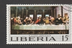 Stamps Liberia -  La última cena por Leonardo da Vinci