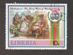 Stamps Liberia -  Las felices comadres de Windsor