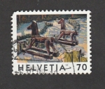 Stamps Switzerland -  Caballitos de madera