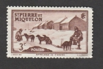 Stamps America - San Pierre & Miquelon -  Trineo con perros
