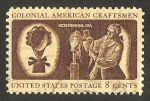 Stamps United States -   957 - artesanos coloniales americanos, fabricante de pelucas