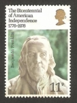 Stamps United Kingdom -  794 - Centº de la independencia de USA, Benjamin Franklin