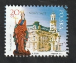 Sellos de Europa - Polonia -  4563 - Ayuntamiento de la ciudad de Nowy Sacz, y estatua de Santa Margarita