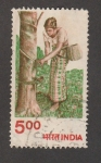 Stamps India -  Recolectando caucho