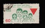 Sellos de Asia - India -  Una familia pequeña es una familia feliz