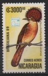 Stamps Nicaragua -  AVES.  ONYCHORHYNCHUS  MEXICANUS.  