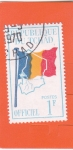 Stamps : Africa : Chad :  BANDERA Y MAPA 