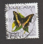 Sellos del Mundo : Africa : Malawi : Mariposa Chalaxes castor2,8