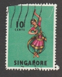 Sellos de Asia - Singapur -  Bailarina