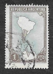 Sellos de America - Argentina -  594 - Mapa de Sudamérica
