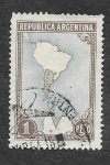 Stamps Argentina -  594 - Mapa de Sudamérica