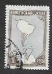 Sellos de America - Argentina -  594 - Mapa de Sudamérica