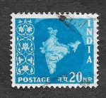 Stamps India -  284 - Mapa de la India