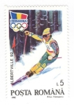 Stamps Romania -  Albertville 92. Esquí