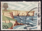 Stamps United Kingdom -  Ilustración de las vistas de stackpole head en Gales