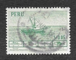 Stamps Peru -  458 - Barco de Pesca y Pescado Principal