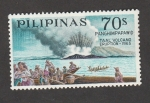 Sellos de Asia - Filipinas -  Erupción volcan Taal wn 1965