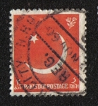 Stamps Pakistan -  9º Aniversario de la Independencia, Media Luna y Estrella.