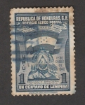 Sellos de America - Honduras -  Bandera y escudo nacional