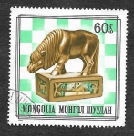 Sellos de Asia - Mongolia -  1205 - Piezas de Ajedrez de Madera