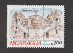 Sellos de Asia - Nepal -  visita del Papa a Nicaragua