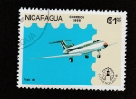 Stamps Nicaragua -  Avión modelo Yak 40