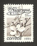 Stamps Nicaragua -  1401 - flor bixa orellana