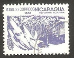 Stamps Nicaragua -  1418 - Reforma agraria, bananas